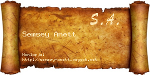 Semsey Anett névjegykártya