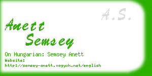 anett semsey business card